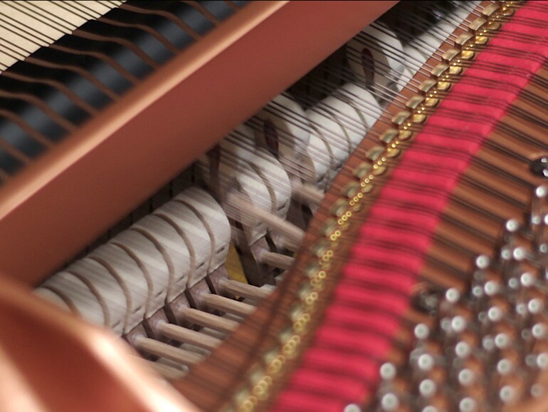 چکش ها و دمپرهای پیانوی رویال که Grand Expression Modeling در CLP-836 شبیه سازی می کند