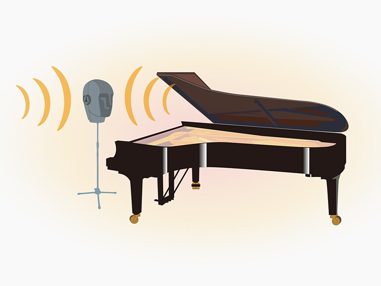 ضبط Binaural صدای پیانوی رویال با سر مصنوعی یاماها برای هدفون CLP-836